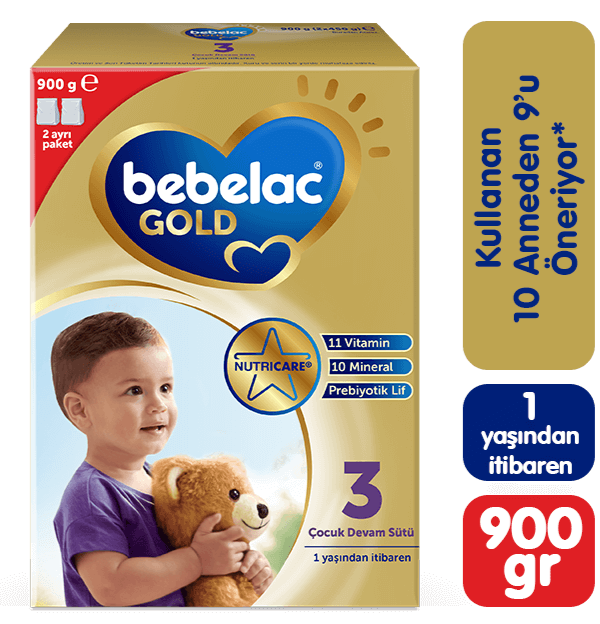 Bebelac Gold 3 Çocuk Devam Sütü 900gr 1 Yaş+